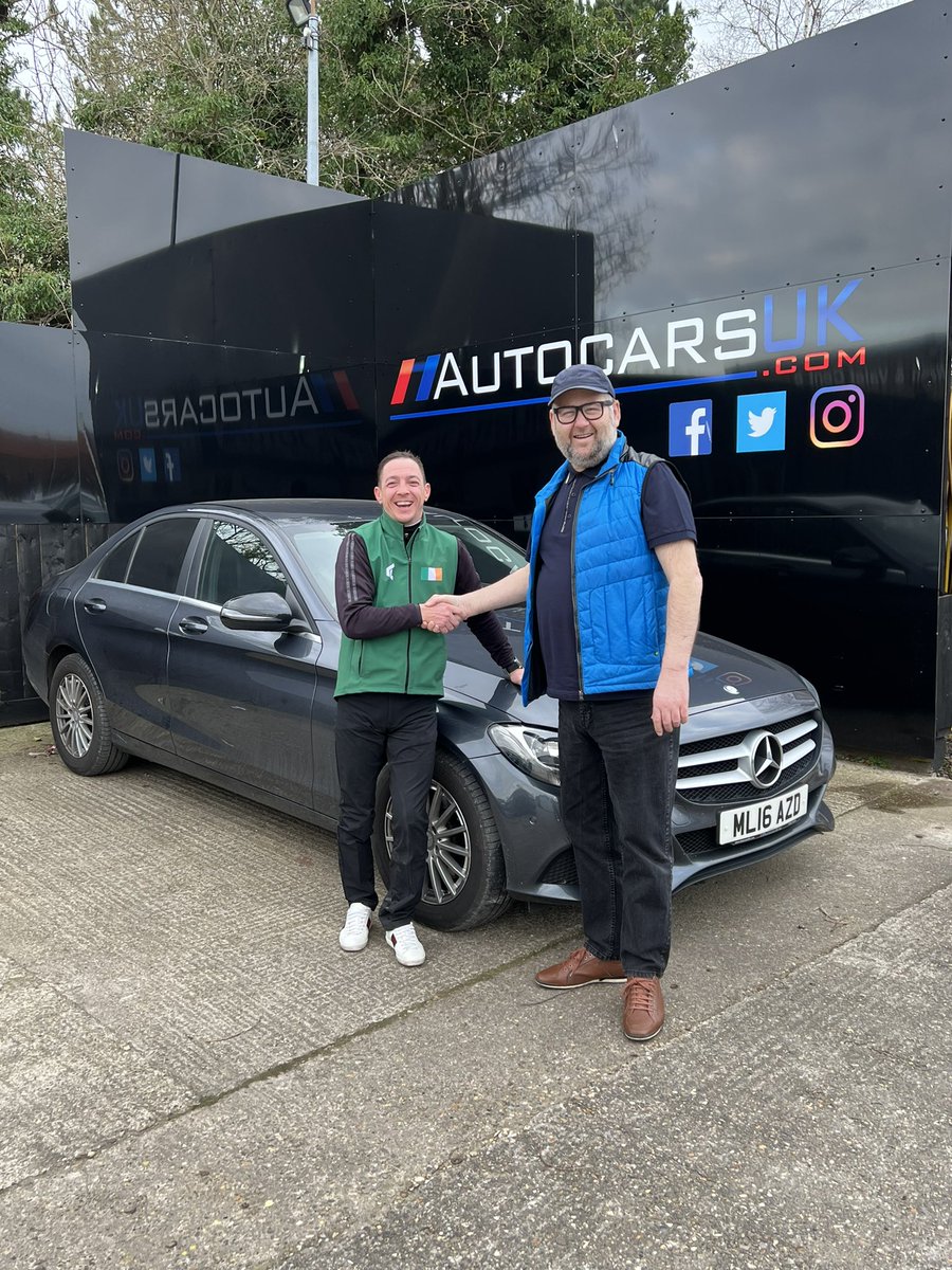 ledgend72's tweet photo. A big thank you to top northern Jockey Paddy Mathers from the powerful Richard Fahy team for purchasing his new Mercedes C Class from myself at Autocars in Hull. I look forward to our days out racing. https://t.co/6CaIOXGR20