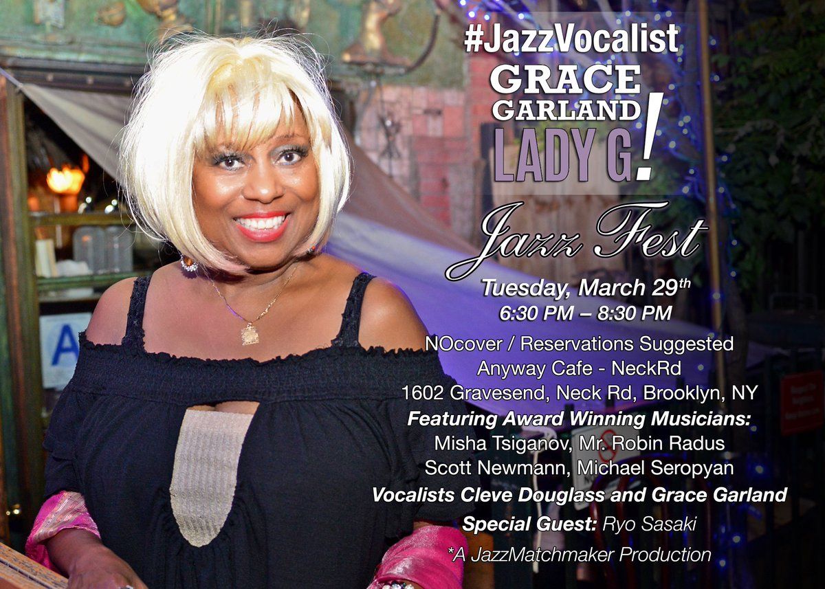jazzmatchmaker's tweet photo. #JazzEvent coming! #GraceGarlandBand #JazzinBrooklyn March 29tth 6;30pm-8:30pm feat #JazzMusicians: #MishaTsiganov #ScottNewmann @RobinRadus #RyoSasaki @Clevejazz ... https://t.co/vGTwlwJRfG