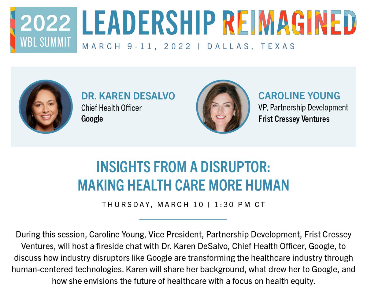 GoogleForHealth's tweet photo. Our Chief Health Officer, @KBDeSalvo joins the #WBLSummit22 today to discuss how we're working to help billions of people be healthier through our technology. @WBLFoundation https://t.co/vxmWHlSTnJ https://t.co/3ovaxaTnnT
