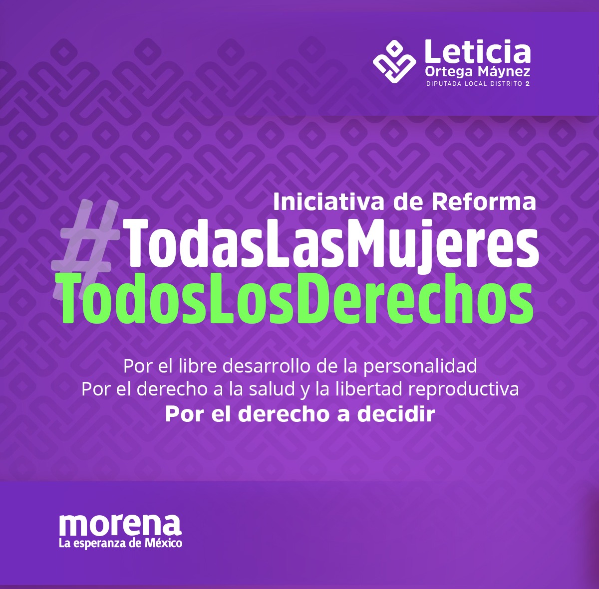 🟢🟣🟢🟣🟢🟣🟢🟣🟢🟣🟢🟣
#TodasLasMujeresTodosLosDerechos

Te invito a seguir la sesión del Congreso del Estado de Chihuahua en vivo para que escuches la exposición de esta iniciativa y conozcas por completo el enfoque y contenido de esta.
👇👇👇
youtu.be/fU_n5tmngPA
