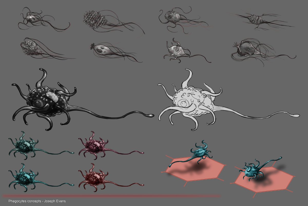 FreemanArt1's tweet photo. Forgot to upload this commission work I created. It's some concepts for an isometric tower defence game thats meant to be inside a body as it defends it's self against viruses and diseases. (Part 1/2)
#conceptart #DigitalArtist #creaturedesign #gameart https://t.co/5tEoVLnl3b