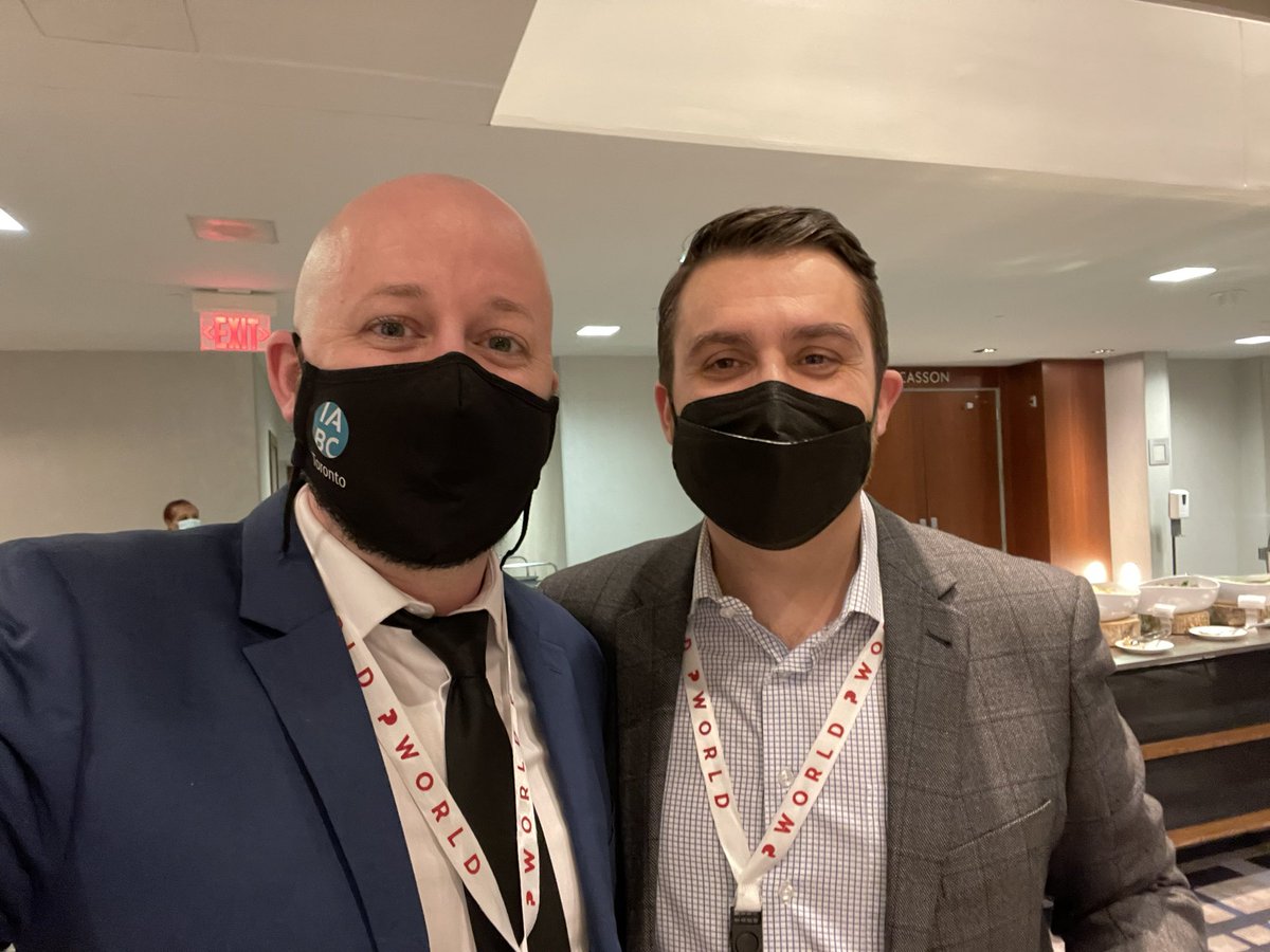 MikulB's tweet photo. After more than two years, @russellbakerr and I are back in person for a conference. 

Taking it all in at @ThePWorld Crisis Communication Boot Camp 16, supported by @IABCToronto. 

#CCBC16 #IABCTO80 https://t.co/GBbBiSFaYR