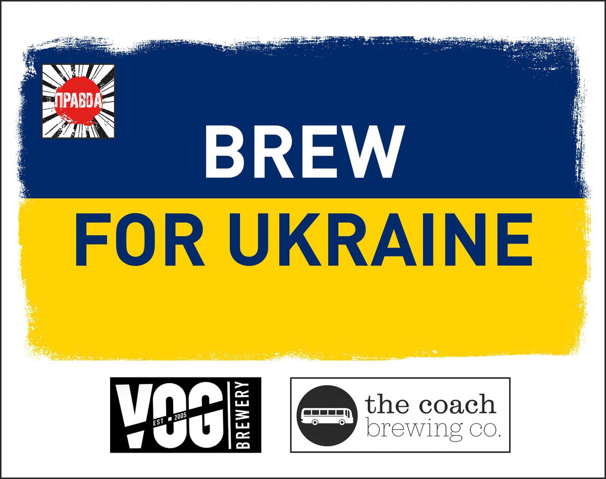🇺🇦 Next week we’re brewing with The <a href="/CoachBridgend/">The Coach</a> in support of Театр пива «Правда» / Pravda Beer Theatre &amp; their amazing #brewforukraine initiative 💙💛