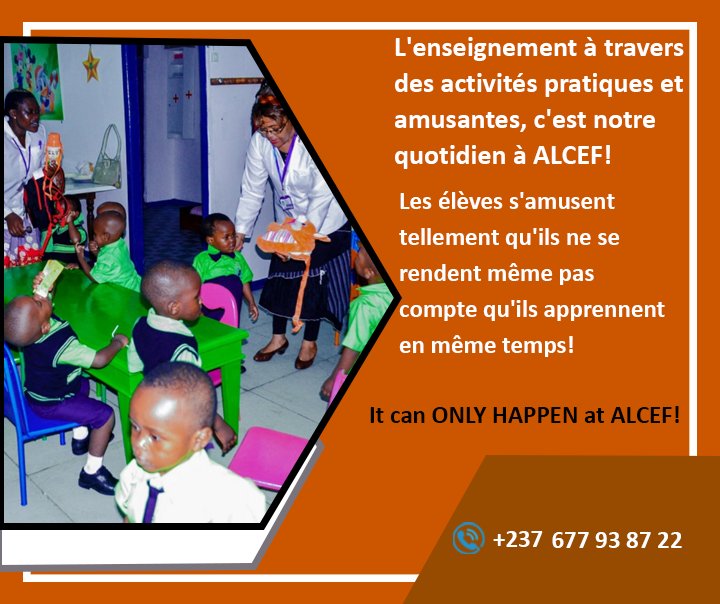AlcefSchLimbe's tweet photo. L'enseignement à travers des activités pratiques et amusantes, c'est notre quotidien à ALCEF!
Les élèves s'amusent tellement qu'ils ne se rendent même pas compte qu'ils apprennent en même temps!
It can ONLY HAPPEN at ALCEF😊👍🏽! #alcef https://t.co/gGSAQ1BkHp