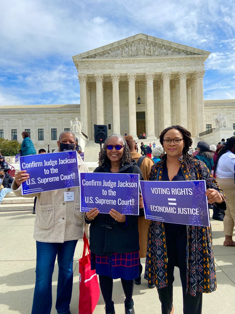 BuildingBack_US's tweet photo. Americans are excited to see Judge Ketanji Brown Jackson—one of our country’s brightest legal minds—nominated to the U.S supreme court. Now they are urging the Senate to confirm her without delay.
#ConfirmJudgeJackson #BlackWomenTakeAction #ProtectOurVotingPower https://t.co/1ZRcJFFa2H