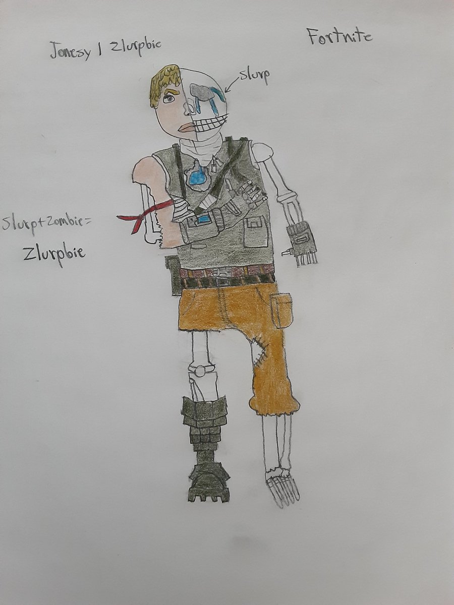 AlexMiramontesR's tweet photo. Concept made by my son Tony (TonicWarrior) to participate in the contest #ConceptRoyaleContest2022 #contest based on the character Jonesy I who lost its effect after consuming so much slurp, regenerating it only halfway https://t.co/rAgdjC1ytT