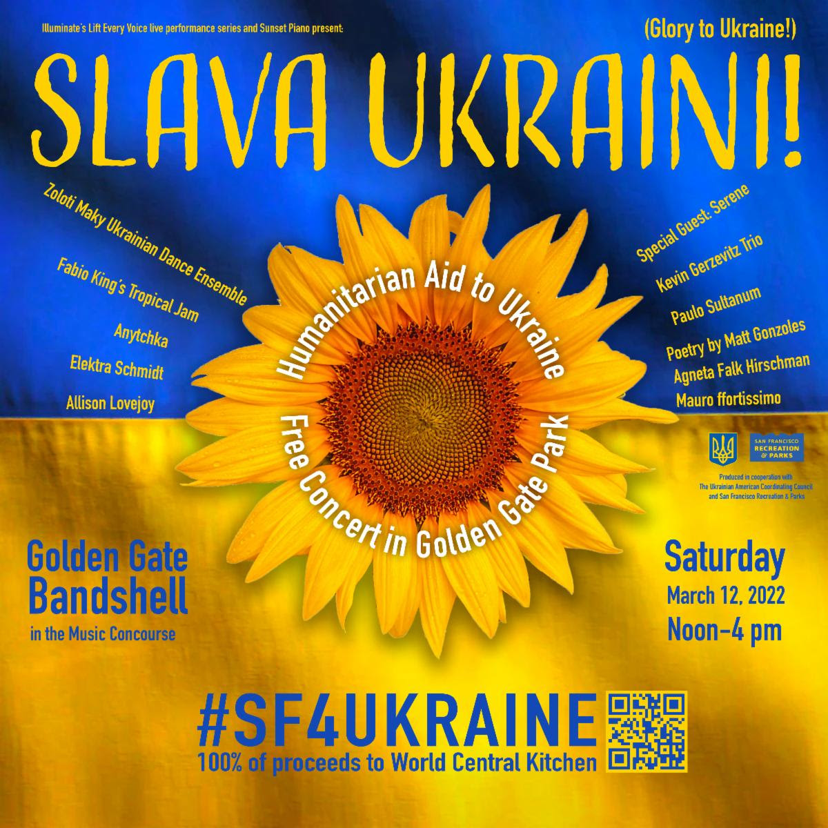chloeveltman's tweet photo. NOT TO BE MISSED: Two major local concerts to benefit #sf4ukraine this weekend in #SanFrancisco: 3/12 @goldengatepark bandshell &amp; 3/13 @RealNovaUkraine concert at Herbst Theatre featuring members of @sfsymphony and @sfjazz 3pm https://t.co/eH3AMZAYgm