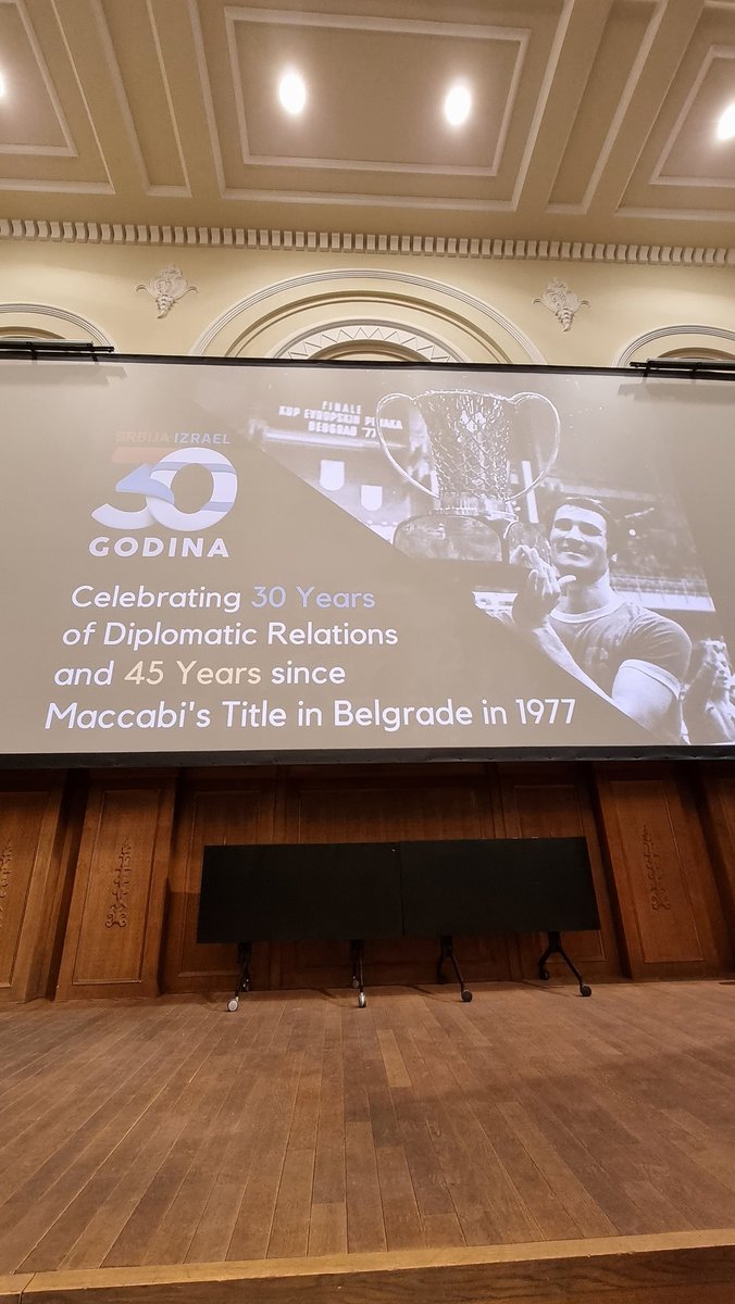 PribicevicU's tweet photo. On occassion of 30 years diplomatic relations btw #Serbia & #Israel with ambassador HE Jahel Vilanom. Also with legendary @MaccabitlvBC 🏀 player #TalBrody. 🇷🇸🤝🇮🇱
@IsraelinSerbia @omladinaisport
#sportdiplomacy https://t.co/b15nqxjFt5