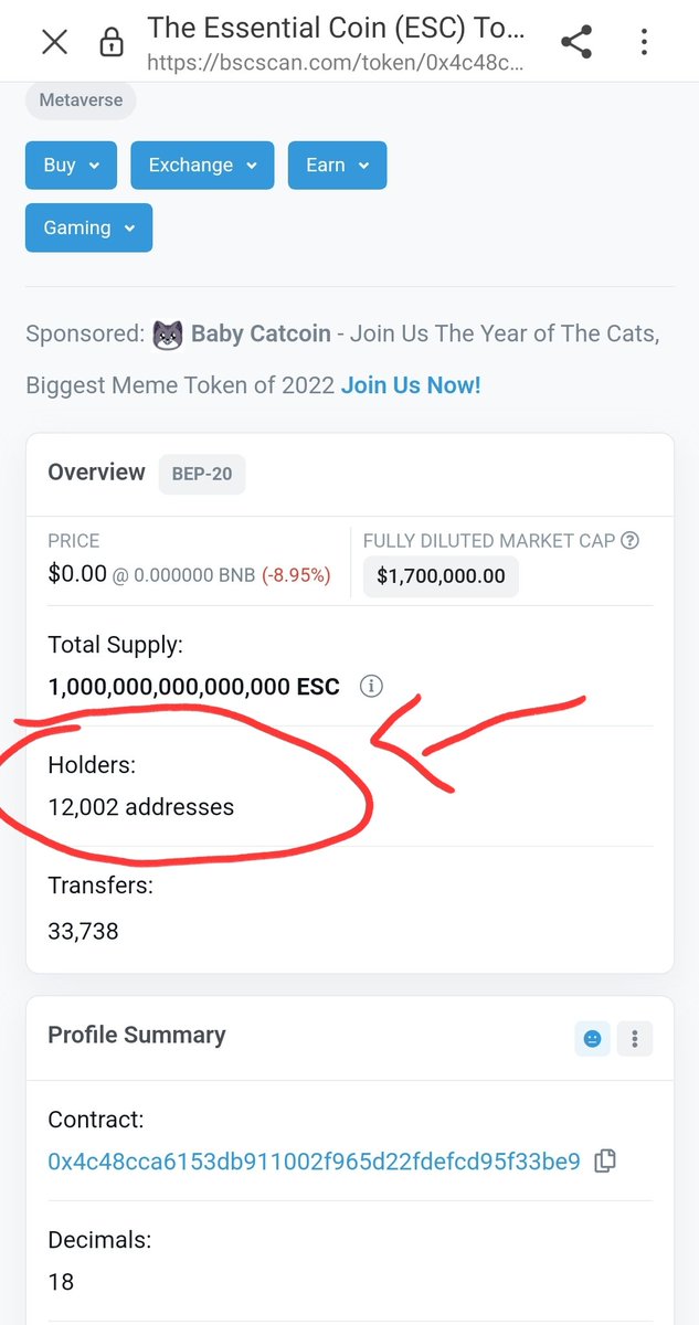 Another 1000 Organic Holders Has Joined Our @essentialESC. March Madness is Just Starting. 🔥🔥🔥 <a href="/EpochNFT/">NFTEpoch</a> and @EssentialSwap is Going To be Massive. <a href="/elonmusk/">Elon Musk</a>  <a href="/cz_binance/">CZ 🔶 BNB</a> <a href="/CoinMarketCap/">CoinMarketCap</a>  <a href="/LBank_Exchange/">LBank.com</a> <a href="/coingecko/">CoinGecko</a>  CONTRACT:0x4c48cca6153Db911002F965D22fdeFcD95f33BE9 ✅🏛