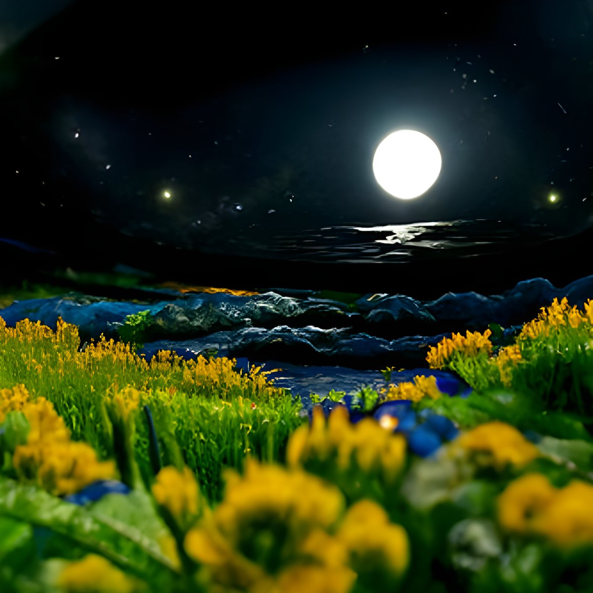 knftworld's tweet image. New #NFT drop in my collection "Experiences in Life". This piece is created using AI. 
POV: Sitting in a floral garden on a full moon starry night and looking at the sky
opensea.io/assets/matic/0…

#nftart #Aiart #aiartcommunity #NFTCommunity