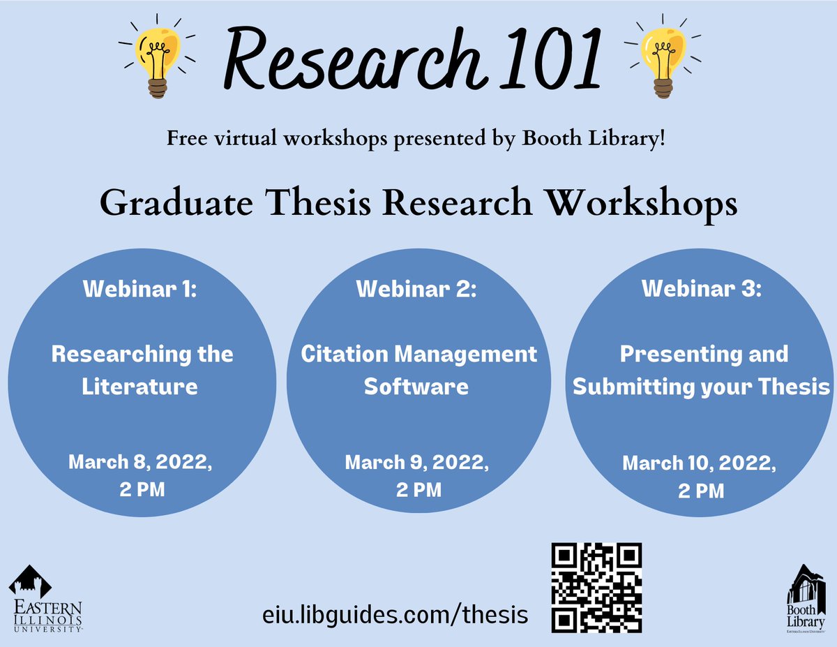 Booth Library, EIU (@boothlibrary) on Twitter photo Graduate students: Our final virtual thesis research webinar is today! Learn about how to present and submit your thesis! No registration is required. More info at castle.eiu.edu/.../thesis-res… <a href="/eiu/">#EIU</a> <a href="/gradschooleiu/">EIU Graduate School</a> @EIU_PKthru12GEd <a href="/EIU_GSAC/">GSAC</a> <a href="/boothreference/">EIU Research help</a> Graduate students: Our final virtual thesis research webinar is today! Learn about how to present and submit your thesis! No registration is required. More info at castle.eiu.edu/.../thesis-res… <a href="/eiu/">#EIU</a> <a href="/gradschooleiu/">EIU Graduate School</a> @EIU_PKthru12GEd <a href="/EIU_GSAC/">GSAC</a> <a href="/boothreference/">EIU Research help</a>