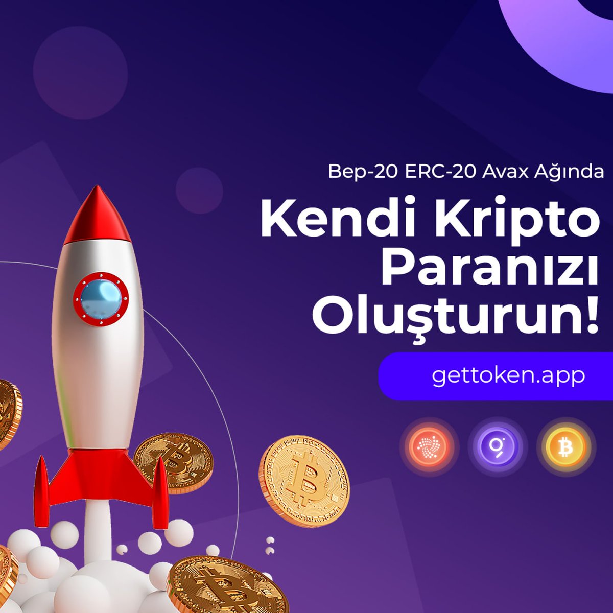 gettokenapp's tweet photo. 50'den fazla kripto projesi, https://t.co/tglqm9KN6t'i tercih etti.

Sen de kendi token'ını çıkarmak istemez misin?

#bep20 #Bitcoin #avax #Ethereum #kripto https://t.co/1Q51pn7NEs