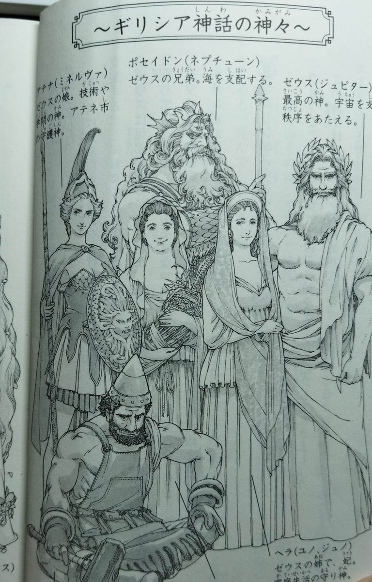 この小林系という方のイラスト、かなり好み。一見しただけでそれぞれの神の属性や性格が伝わってくる。素晴らしい…凄い… 