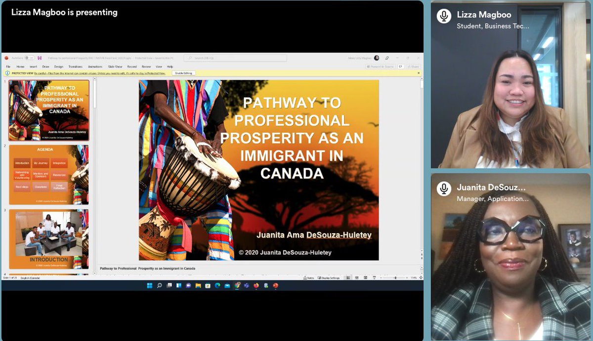 jdesouzahuletey's tweet photo. Just finished my presentation for the Inspire Conference…Congratulations to the #inspireconference2022 committee, instructors and students of RRC Polytech - Applied Computer Education Department , it was a great conference and glad to be a speaker  #Inspire #immigrants https://t.co/KKS313RUSU