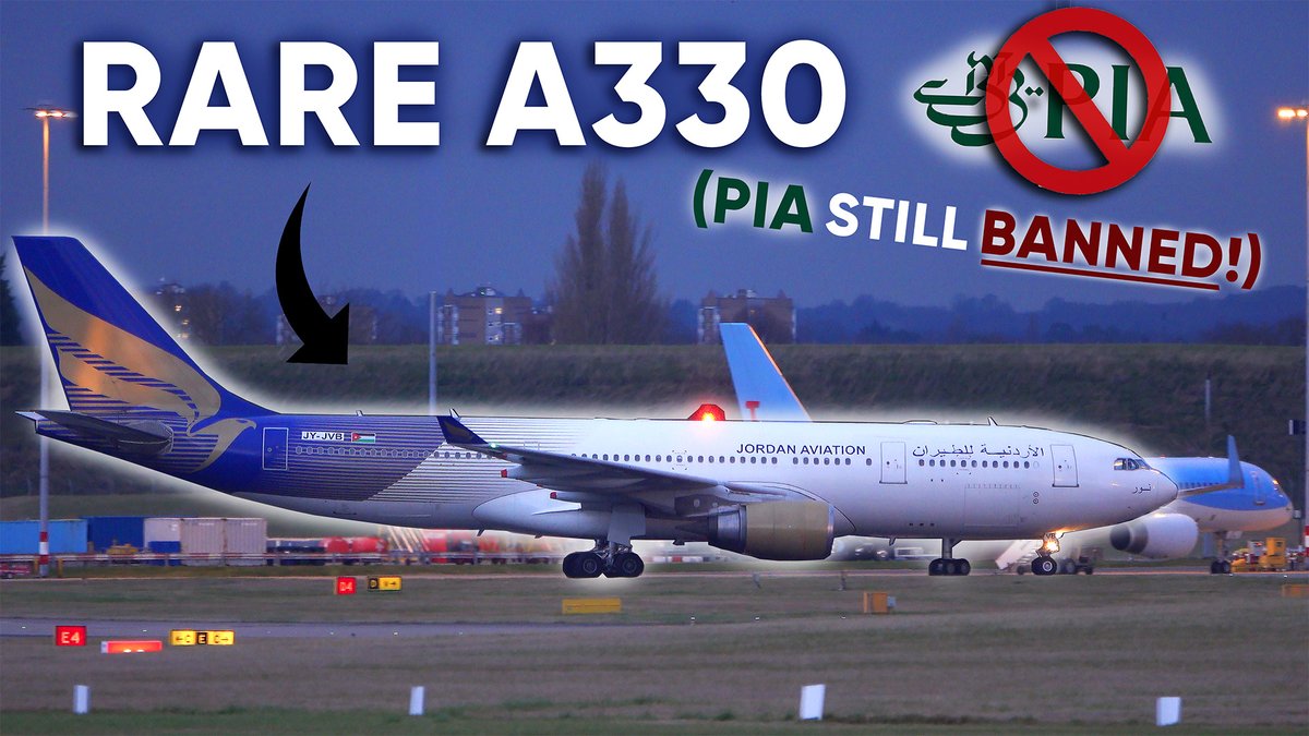 Mraviationguy's tweet photo. NEW VIDEO👉 https://t.co/rZwpcDIzC3 🙌

"4K BEAUTIFUL Airbus A330 operating for BANNED PIA! Jordan Aviation landing at Birmingham (With ATC)" 🎥😍👍

#JordanAviation #A330 #BirminghamAirport #PIA #PIAban #BHX #AvGeeks https://t.co/1UL2WvXURX