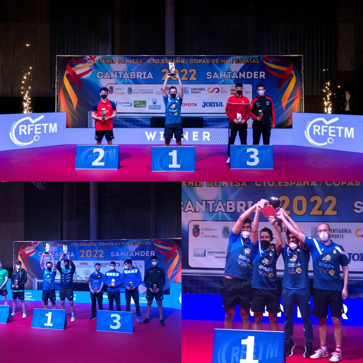 Triplet increible, campió d’Espanya individual, dobles i campions de copa del rey. Gracies a tota la gent que M’ajuda en el dia a dia i q son part del camí