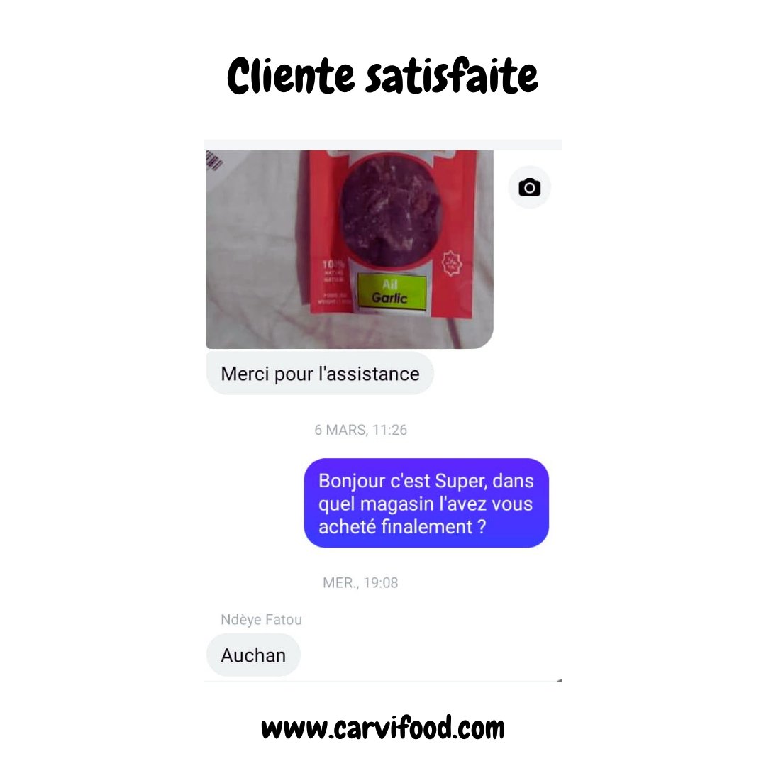 CarviFood's tweet photo. Cliente satisfaite !
***
Viande séchée de bœuf de qualité !
allez au niveau des points de vente ou faites vous livrer ! https://t.co/dvF8AWNt4X