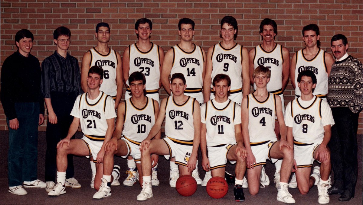 Briercrest's tweet photo. TBT โ The Clippers and Cougars of 1989
Thirty-three years ago, our sports teams were as fly as ever!
Which uniform would you bring back?
BONUS POINTS if you can spot which of our current faculty is included!
#Briercrest #Clippers #Cougars #CHS #GoBriercrest https://t.co/pHA9cqhibQ