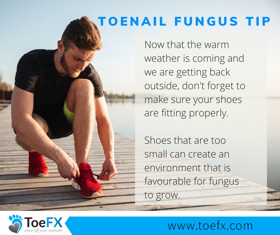 toe_fx's tweet photo. Spring is just around the corner! Investing in a well-fitted pair of athletic shoes is an important part of preventing toenail fungus. Share your tips with us below!
 #ToeFX #toenailfungus #onychomycosis #healthyfeet https://t.co/uNsG1gYS36