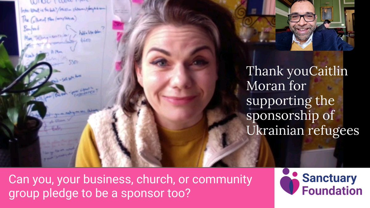 What an absolute pleasure to speak with the brilliant @caitlinmoran about how we can welcome many more Ukrainian refugees to the UK through Humanitarian Sponsorship. Make your pledge here: Sanctuaryfoundation.org.uk