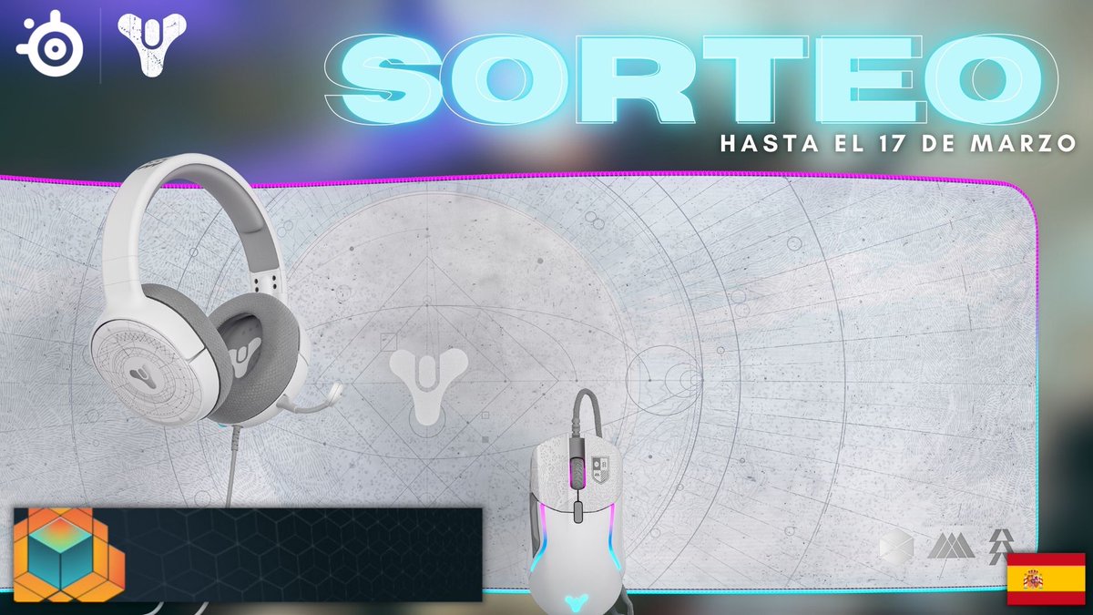 tsubanechan's tweet photo. 💙 SORTEO EXCLUSIVO 💙

Tenéis la oportunidad de ganar esta alfombrilla, ratón y cascos STEELSERIES DESTINY EDITION (+ emblema exclusivo y gesto). 

🔹 Sigue a @destinygamees, @SteelSeriesES y @tsubanechan 
🔹 Like &amp; Retweet

Más info: https://t.co/3N0pWznGyb

(únicamente España) https://t.co/CKA3Kcny19