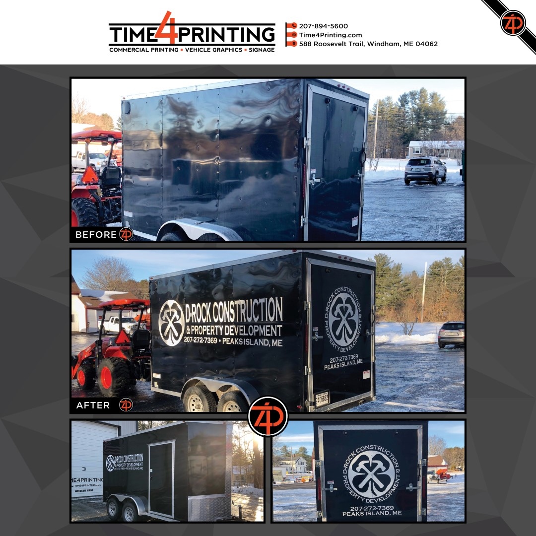 Time4Printing (@time4printing) on Twitter photo Trailers!! Calling all trailer owners!
Trailers are mobile signage for your company. Take advantage of this.
Have a trailer? Call today to schedule your graphics 207-894-5600 / Office@Time4Printing.com.
#trailergraphics #mobilesignage Trailers!! Calling all trailer owners!
Trailers are mobile signage for your company. Take advantage of this.
Have a trailer? Call today to schedule your graphics 207-894-5600 / Office@Time4Printing.com.
#trailergraphics #mobilesignage