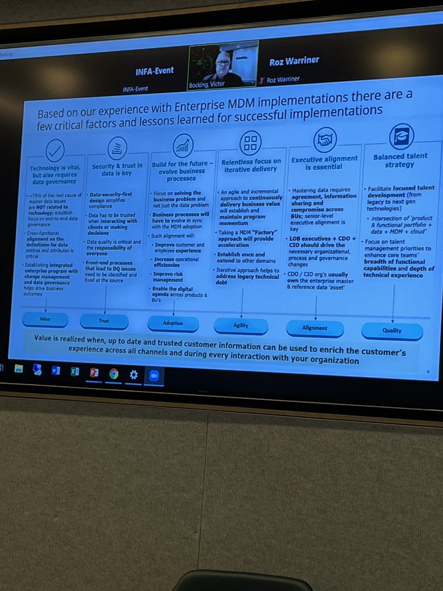 At today’s #MDM and #DataGovernance Executive Insider event with <a href="/Informatica/">Informatica</a>, <a href="/Deloitte/">Deloitte</a> shared that “About 75 percent of the root cause of master data issues are not related to technology; establish focus on end-to-end data governance”