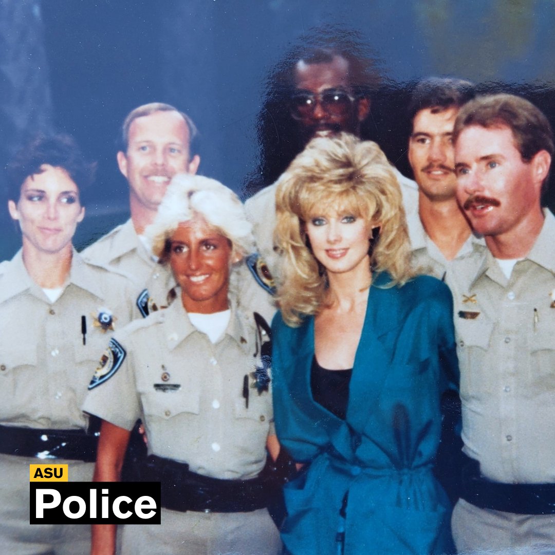 ASUPolice's tweet photo. ASUPD got the Hollywood treatment in 1987 when "Campus Man" used the Tempe campus as a film set.

ASUPD officers provided security for the film set, with some even appearing as extras in the finished movie!
#TBT #ReadyForOurCloseUP #ASUPolice 🔱🚔

(Photo provided by Chris Moore) https://t.co/sL4cR9UbEU