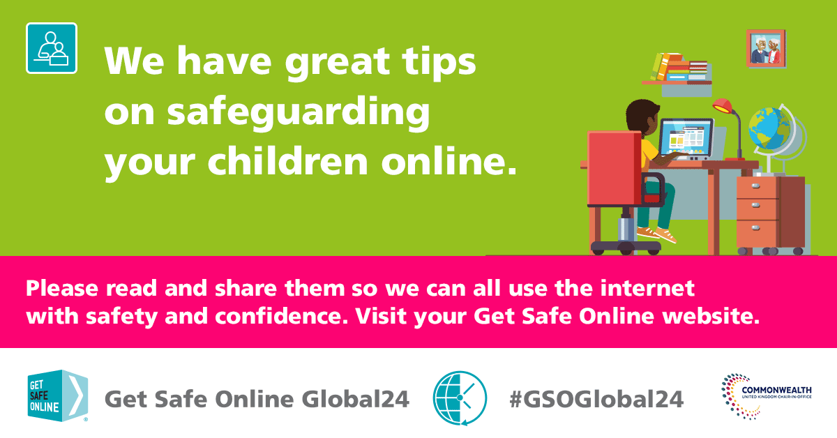 GetSafeOnline's tweet photo. For expert advice on safeguarding your children online, visit https://t.co/ChHHFuKheH #GSOGlobal24 https://t.co/mRqpMhmyaa