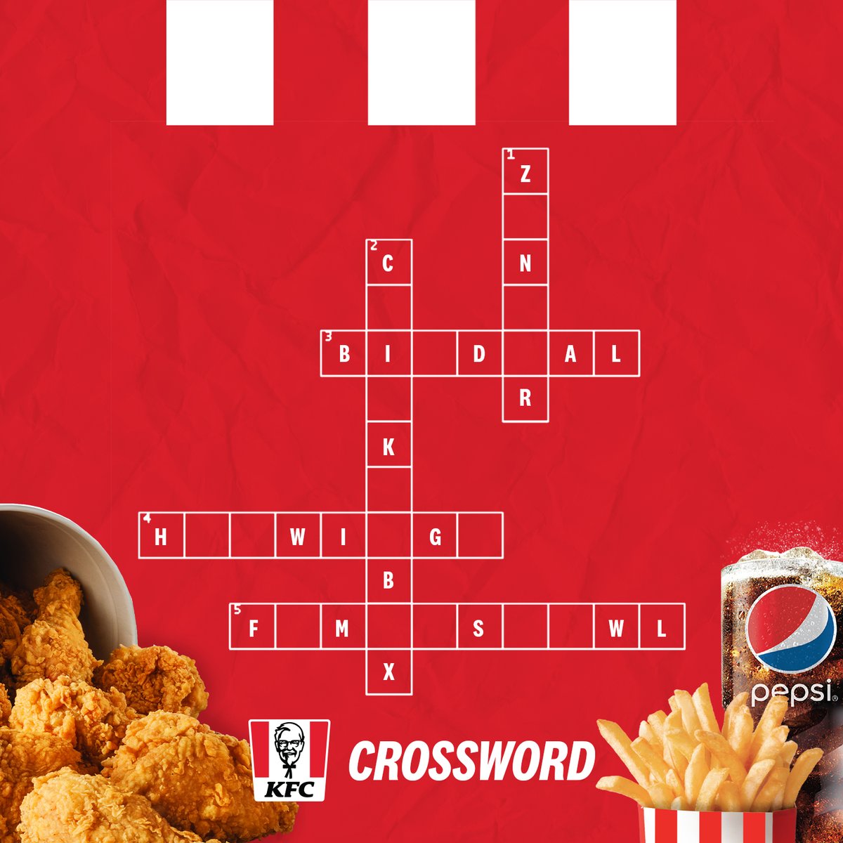 kfcjamaica's tweet photo. How well do you know your KFC??
Finish the KFC crossword puzzle and tell us in the comments the words you guessed!!! #KFC #KFCJamaica #Crossword #KFCLunch #Lunch https://t.co/RG08MA15dq