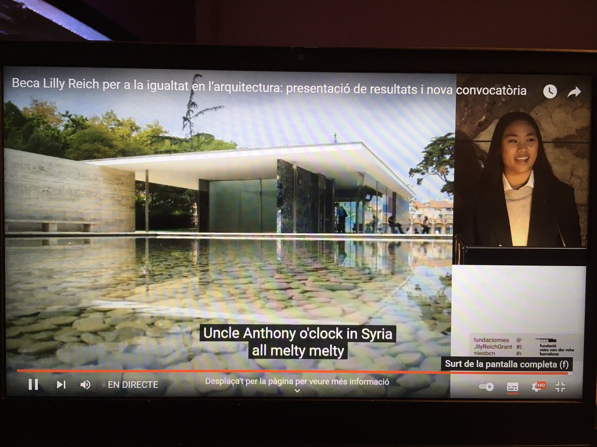 esterferrando (@esterferrando10) on Twitter photo Ara mateix, a la Fundació Mies van der Rohe, es presenten els projectes guanyadors de la beca Lilly Reich de la @fundaciomies.
Cal reconeixer el talent de casa i l’esforç dels professors. Felicitats Ling Martin i Rosalia Anglada. Alumna i professora de <a href="/insgabrielferr1/">INS Gabriel Ferrater</a> Ara mateix, a la Fundació Mies van der Rohe, es presenten els projectes guanyadors de la beca Lilly Reich de la @fundaciomies.
Cal reconeixer el talent de casa i l’esforç dels professors. Felicitats Ling Martin i Rosalia Anglada. Alumna i professora de <a href="/insgabrielferr1/">INS Gabriel Ferrater</a>