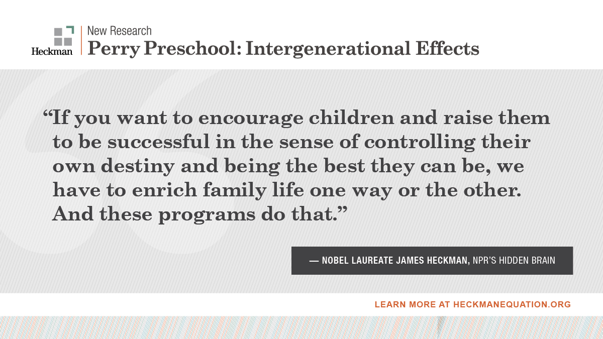 The latest analysis of the Perry Preschool program reveals groundbreaking indications that targeted, high-quality investments have the power to lift generations out of poverty. View the webinar from the research release here: bit.ly/2Kgmtrf