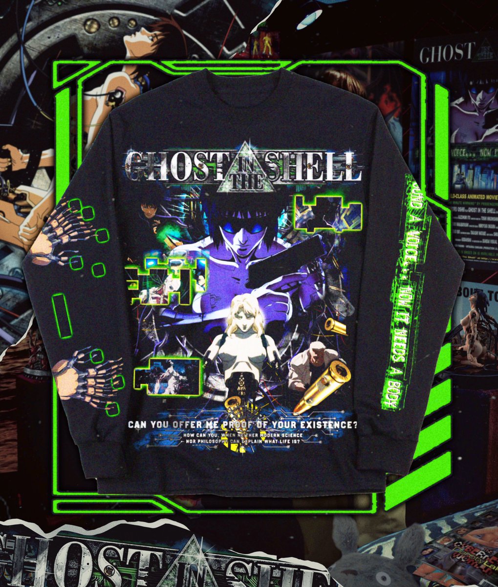 Deebruze's tweet photo. Anime collection PT 2 now available on https://t.co/bTo9UC2Uyj until Saturday. Long sleeves limited to 100. So excited to see these in the wild ! https://t.co/hcWCnNJZfO