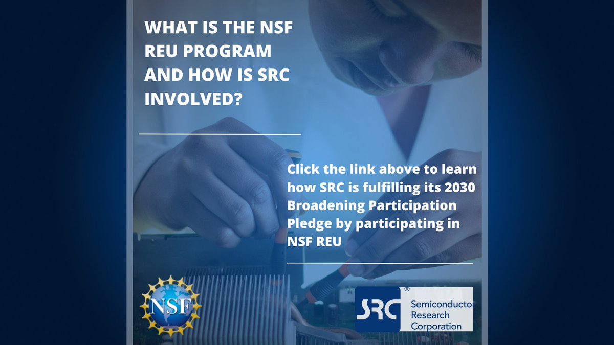 srcorg's tweet photo. We're excited to announce that SRC will be working with the @NSF REU program! Learn more about how this aligns with our 2030 Broadening Participation Pledge.
https://t.co/R9DPvNnfhH
#semiconductor #srcorg #research #undergraduate https://t.co/eWLlaN0OvY