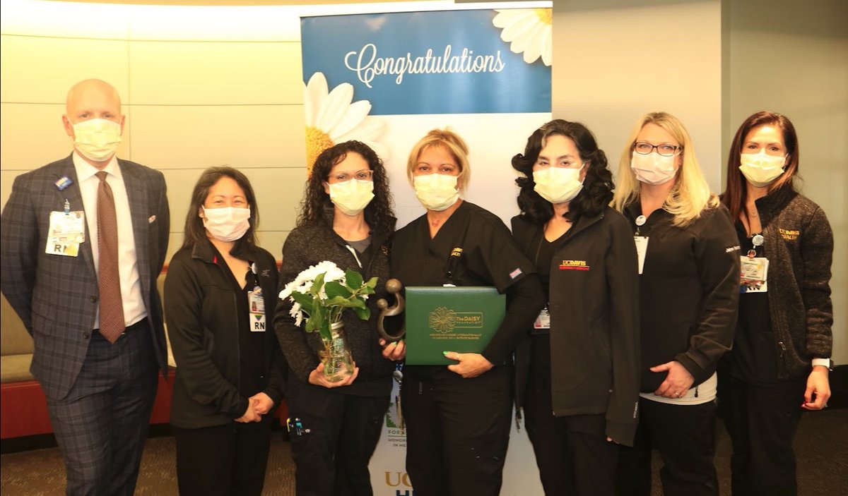 TobyMarshRN's tweet photo. "I've always admired Liz for her compassion, unstoppable demeanor, ability to stay calm when it truly matters, & her mastery in advocating for our patients like no one else." Congrats Liz recipient #DaisyAward #UCDavisNursing #UCDavisNurses #YouBelongHere https://t.co/9uWk4ZTO1g https://t.co/3V7WJLRwR7
