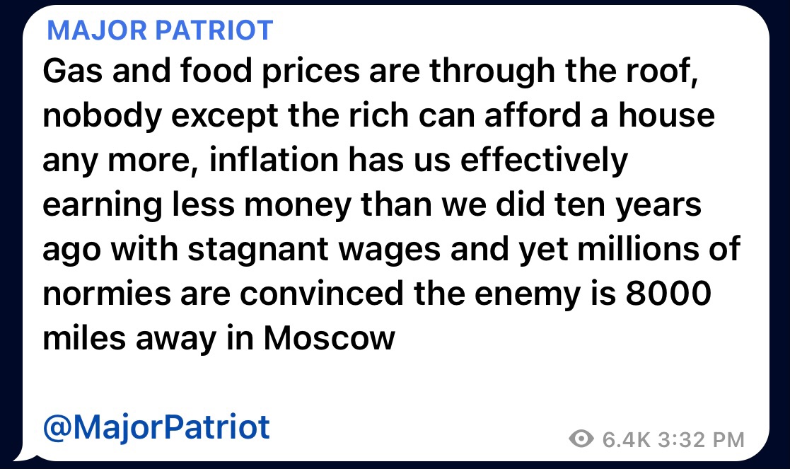 Good word from MajorPatriot