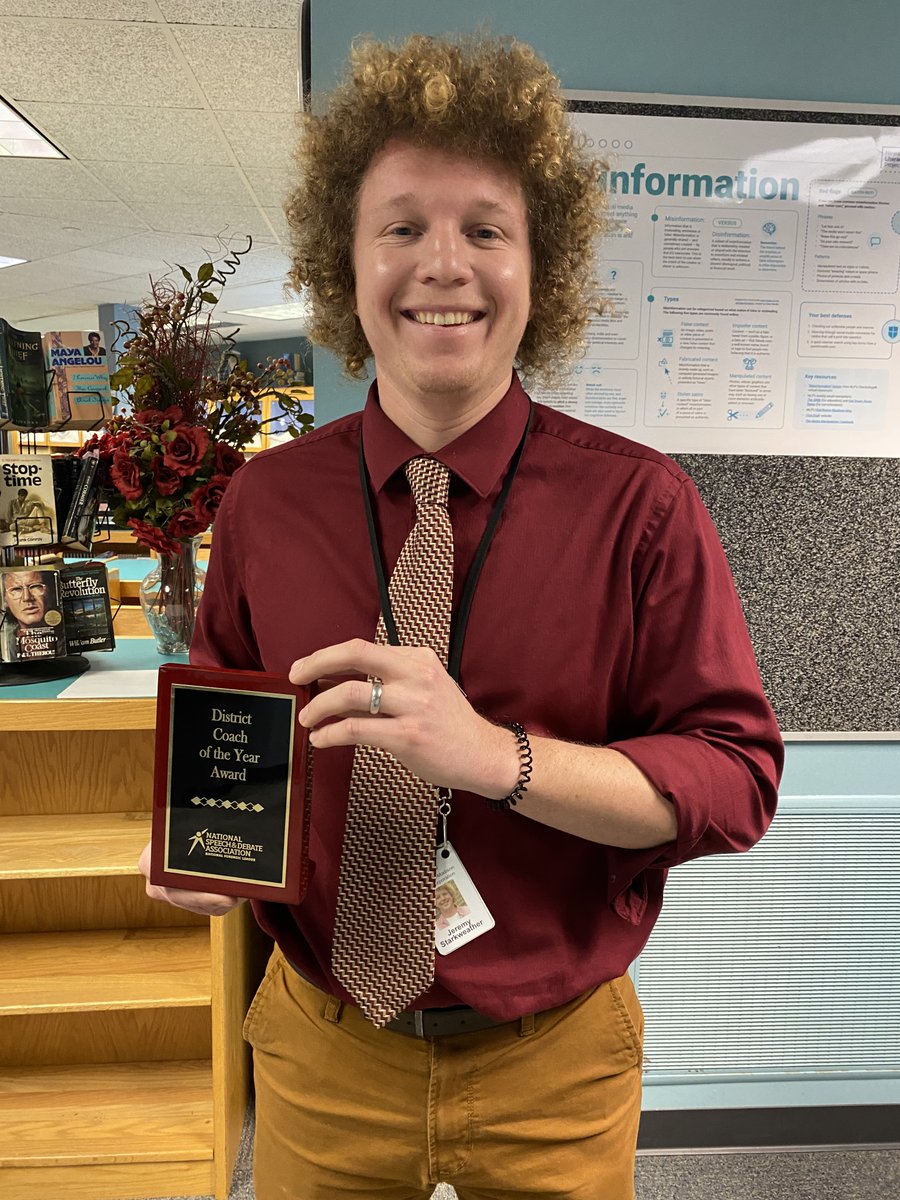 Congrats to Penn teacher Jeremy Starkweather on being named the National Speech and Debate Forensic League's District Coach of the Year !!!!