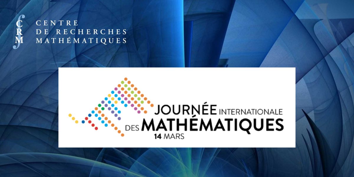 Dans le cadre de la journée internationale des mathématiques du 14 mars le CRM vous propose de venir nous rejoindre pour deux activités d'envergure en mode hybride
Plus d'informations ici: crm.umontreal.ca/JIMath2022/fr/…
