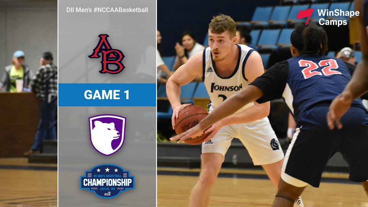 NCCAAChamps's tweet photo. DII Men's #NCCAABasketball Game 1: #4 @StormAthletics vs. #5 @ABUPatriots at 2pm CT. 
Live Stats: https://t.co/Vi2g1amLkT
Video (PPV): https://t.co/Gd19Xo0FXr https://t.co/Hp5km95mAB
