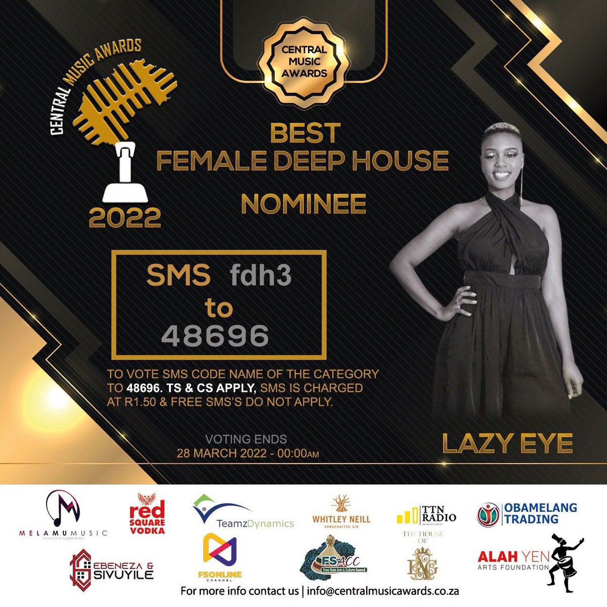 HonoursOfHouse2's tweet photo. Central Music Awards recognises @LazyEye_Dj as one of the Best Female Deep House DJs who select, mix and deliver memorable DJ performances/sets that are forever cherished. Lets help her bag this one!

Voting for is very simple SMS "fdh3" to 48696 🙏🙏🙏
#HouseMusicAllLifeLong https://t.co/xdAt5gV8r1