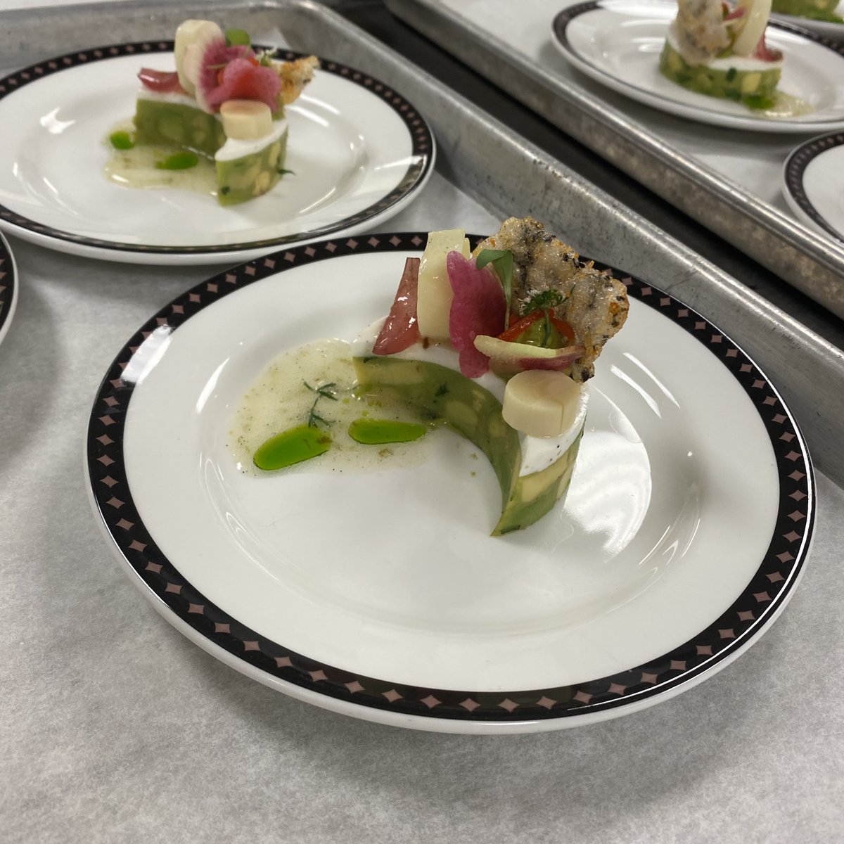 acfchefs's tweet photo. Delicious! We are enjoying this beautiful demo from the Advanced Plating Concepts: Techniques for Modern Menus session with Chef Angus McIntosh @chefangusmcintosh ! We love bringing this incredible community together! 

#acfchefs #advancedculinarysummit https://t.co/cs4HPRsHCQ