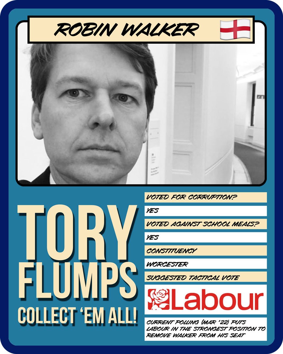 ToryFlumps's tweet photo. 𝑻𝑶𝑹𝒀 𝑭𝑳𝑼𝑴𝑷𝑺 - 𝑪𝑶𝑳𝑳𝑬𝑪𝑻 '𝑬𝑴 𝑨𝑳𝑳
👤 ᴍᴘ: Robin Walker
📍sᴇᴀᴛ: Worcester
🗳 ʟᴇɴᴅ ʏᴏᴜʀ ᴠᴏᴛᴇ ᴛᴏ: Labour 🌹
#ToryFlumps #GTTO #RobinWalker #Worcester #Worcs #Worcestershire #ToryCorruption https://t.co/43nTmZ8nnZ