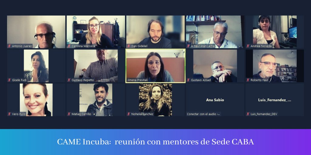 FINANCAME's tweet photo. [CAME INCUBA] 
🗓️Nos reunimos con nuestros mentores de Sede CABA para planificar la nueva convocatoria de #emprendedores en el marco del trabajo que realizamos en "Comunidad Mentora" de @produccion_arg https://t.co/IpION2xpUh