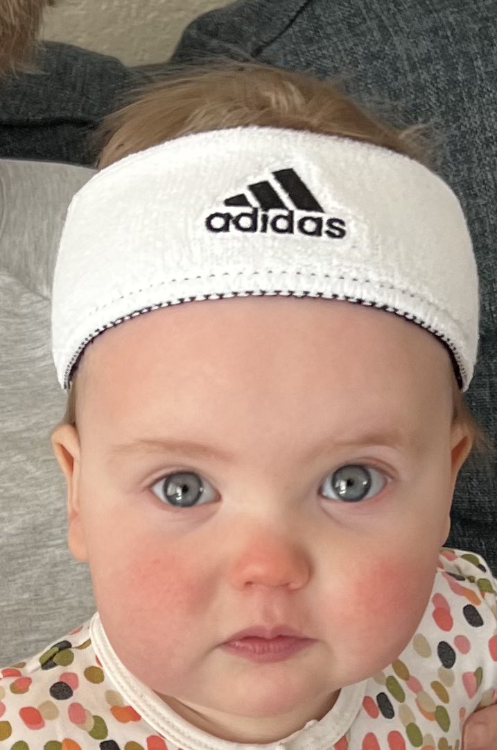 Derek_Shook's tweet photo. Katherine is ready for game day! March Madness begins today for the 🤠 https://t.co/hmeFTdRsCW