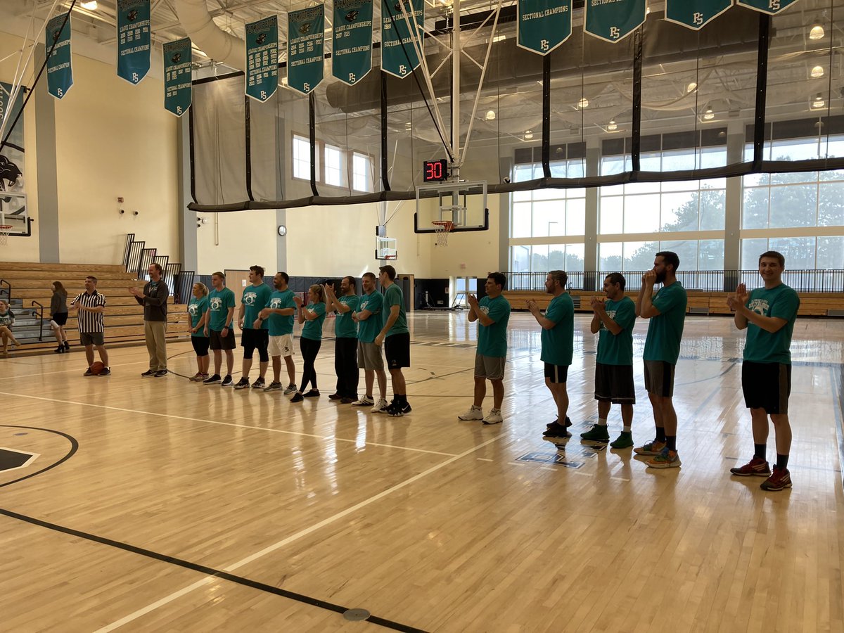southhighprin's tweet photo. Staff vs student basketball game…Mr. Byrne honored for senior night….staff where is basketball wizard Ms. Ivan 🏀@plymouthsouth https://t.co/rAigGO05nv