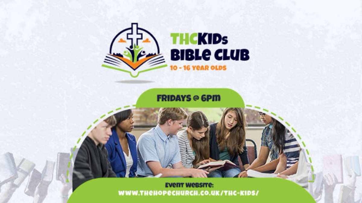 rccg_thc's tweet photo. Join us tomorrow evening!

On Friday evening at 6pm, The Hope Church East Grinstead opens its virtual doors to our Youth Fellowship.

The Hope Church Kids Bible Club is aimed at 10 - 16 year olds.

The meetings are online &amp; you'll find the link to the Church Zoom on our website. https://t.co/x1FI3Kutkg