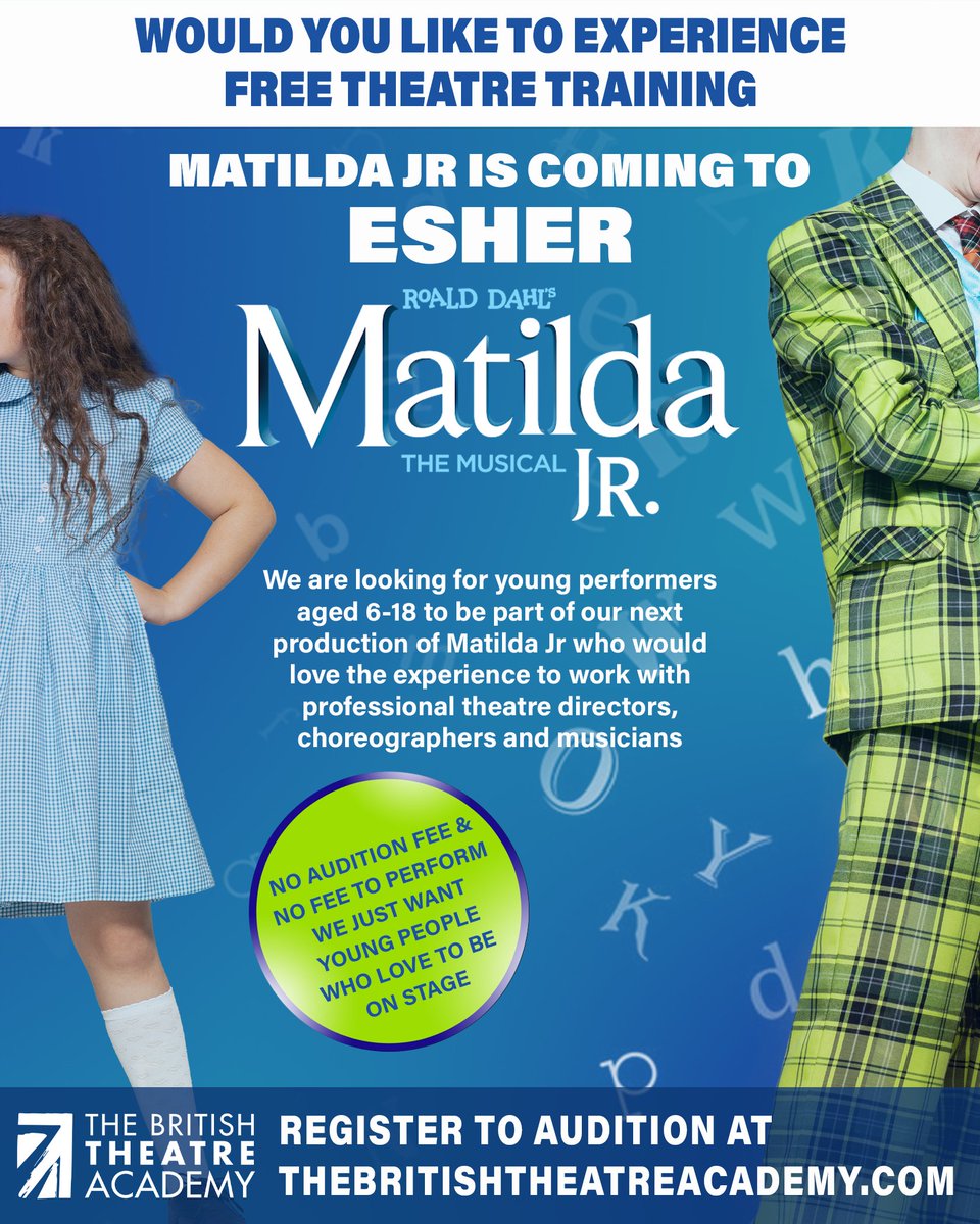 BTAOnStage's tweet photo. 📚 MATILDA JR AUDITIONS 📚

Visit our website for more information about our upcoming auditions for Matilda Jr! 

https://t.co/aGwlbBhmun

#matildamusical #thebritishtheatreacademy #theatre #dance #performer #westend #theatretraining #theatreschool #auditions #auditionsforkids https://t.co/pZaZSmObfk
