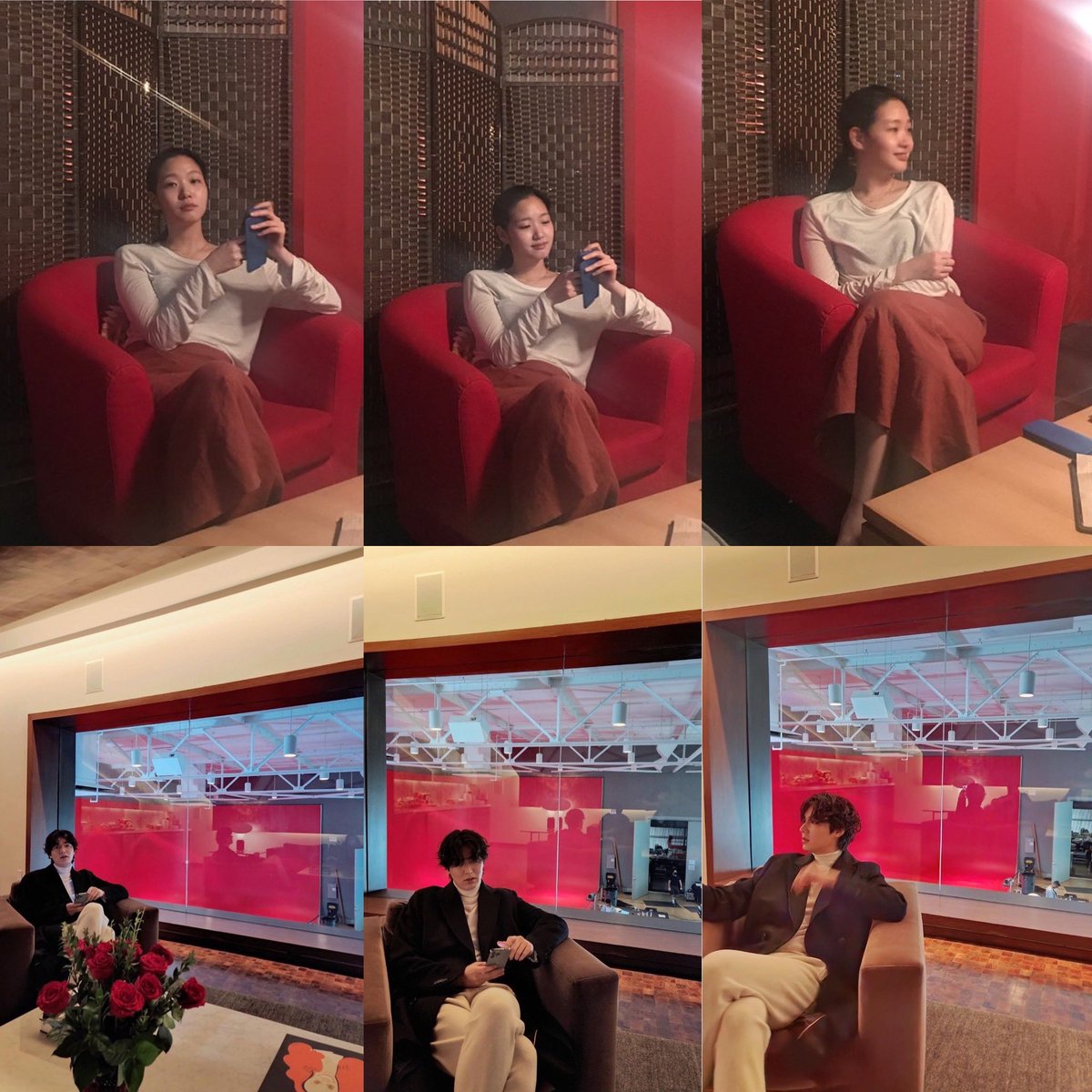 royalcourtlady's tweet photo. When red is the color of love and passion and cream is for elegance. Well uri couple definitely knows the assignment. ❤️🤍

PS: Take note of the mirroring pose too. 👀

#LeeMinHo #KimGoEun #MinEun https://t.co/MXhnZ3K3qu