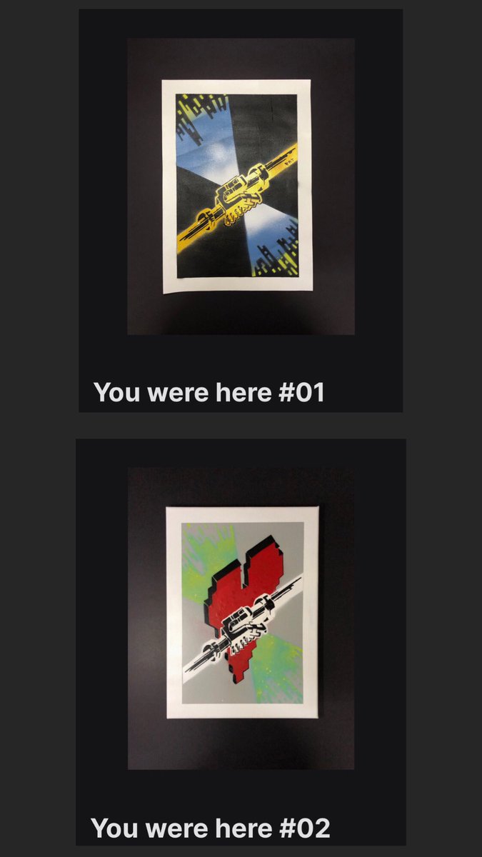 ext_art's tweet photo. Gm everone. Have a nice day.
Stencil art.

Random 
-  #06 ( on paper A4 size) (0.01BNB)
-  Ext X FrameOfMindNFT #FA (on paper A4 size) (0.02BNB)

You were here #01 (on paper A3 size) (0.03BNB)

You were here #02 (on canvas A3 size) (0.05BNB)

https://t.co/fdfMQCUC1P https://t.co/AwLOezAhNp