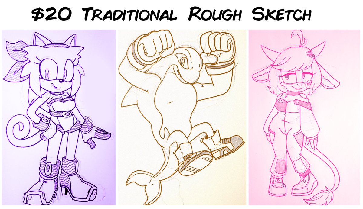Hey all 
I'm opening a google forms for traditional sketch commissions. They're $20 since they're rough and not super polished! 

- Form will be open for a few days 
- No guarantee everyone can get a slot / response 
- SFW only please 

https://t.co/ysvJEEgsFQ 